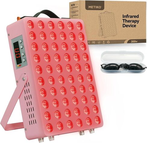 Red Light Therapy for Body, 660nm 850nm Near Infrared Light Therapy Panel with Stand and Handle, 60 Dual Chip LEDs, Ideal Xmas Gift, for Body, Face, Recovery, Sleep, Skin Health, White in Saudi Arabia