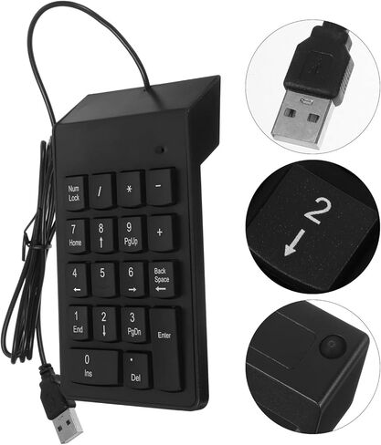 Veemoon USB لوحة المفاتيح الرقمية السلكية 19 مفتاح لوحة المفاتيح لوحة المفاتيح لأجهزة الكمبيوتر المحمول مكتب المحاسبة المالية استخدام USB المحمولة Numpad متوافق مع الكمبيوتر المحمول سطح المكتب in Saudi Arabia