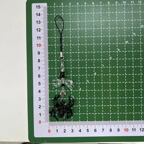 Black Spider Bowknot Pendant, Halloween Phone Charm, Beaded Lanyard Strap Accessory in Saudi Arabia