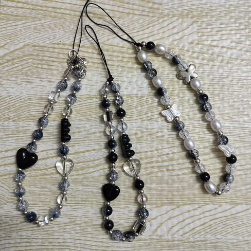 Charms Cute Beaded Lanyard Wrist Strap Aesthetic Cell Keychain Cute Charms for Women in Saudi Arabia