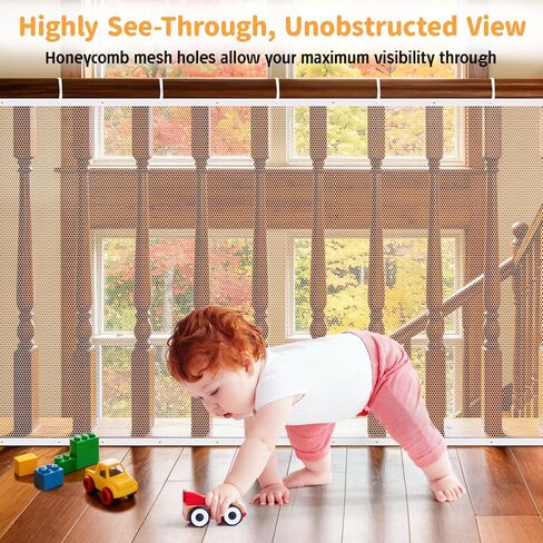 South to East Banister Guard for Baby, 15ft x 3ft Child Safety Net, Balcony Netting for Pets, Stair Railing Cover Baby Proofing, No Drilling, Stairway Mesh Netting Indoor Outdoor for Kids, Pets, Toys | Balcony Netting, Stair Railing Cover Baby Proofing, N in Saudi Arabia