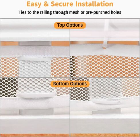South to East Banister Guard for Baby, 15ft x 3ft Child Safety Net, Balcony Netting for Pets, Stair Railing Cover Baby Proofing, No Drilling, Stairway Mesh Netting Indoor Outdoor for Kids, Pets, Toys | Balcony Netting, Stair Railing Cover Baby Proofing, N in Saudi Arabia