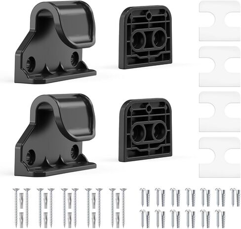 قطع غيار بوابات الأطفال القابلة للسحب من EZIGO، مجموعة كاملة من ملحقات التثبيت على الحائط بما في ذلك الأقواس والمزالج والمسامير لبوابة الأطفال العريضة جدًا 120 بوصة وبوابة شبكية وبوابة للكلاب قابلة للسحب، باللون الأسود in Kuwait