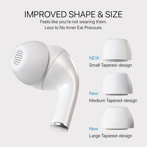 أطراف أذن بديلة من إسفنج الذاكرة AirFoams Pro Active Ultra V10.0 لأجهزة AirPods Pro 1 و2 - درع سيليكون ناعم، ملاءمة آمنة ومريحة، إلغاء الضوضاء، استبدال مدى الحياة (3 أزواج - S/M/L) in Kuwait