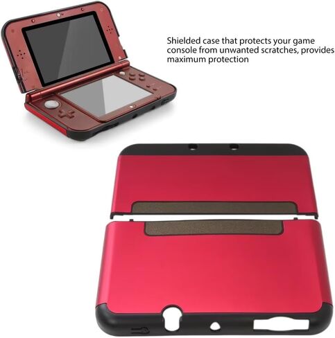 Red Aluminum + Plastic Protector Case Cover Protective Hard Shell Skin for NES New 3DS XL LL (2015 Model) ONLY in Saudi Arabia