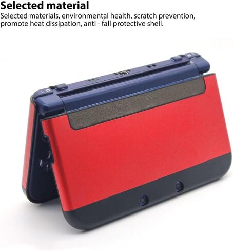 Red Aluminum + Plastic Protector Case Cover Protective Hard Shell Skin for NES New 3DS XL LL (2015 Model) ONLY in Saudi Arabia