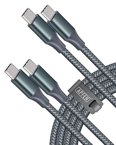 كابل APFEN USB C إلى USB C، كابل شحن سريع من النوع C 60 وات (6أقدام، عبوتان) لسلسلة iPhone 17 16 15، وSamsung Galaxy S25 S24 S23، لجهاز MacBook/iPad، وPixel in Saudi Arabia