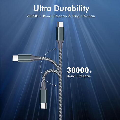 كابل APFEN USB C إلى USB C، كابل شحن سريع من النوع C 60 وات (6أقدام، عبوتان) لسلسلة iPhone 17 16 15، وSamsung Galaxy S25 S24 S23، لجهاز MacBook/iPad، وPixel in Kuwait