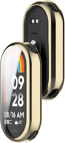 FitTurn 1 Pack Screen Protector Case Compatible with Xiaomi Band 10 9 Ceramic Edition/MI 8, Soft TPU Plated Bumper Full Protective Cover Cases Scratch-Proof for MI 10 9 Ceramic Edition/MI 8 (Gold) in Saudi Arabia