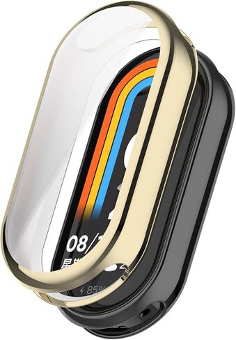 FitTurn 1 Pack Screen Protector Case Compatible with Xiaomi Band 10 9 Ceramic Edition/MI 8, Soft TPU Plated Bumper Full Protective Cover Cases Scratch-Proof for MI 10 9 Ceramic Edition/MI 8 (Gold) in Saudi Arabia