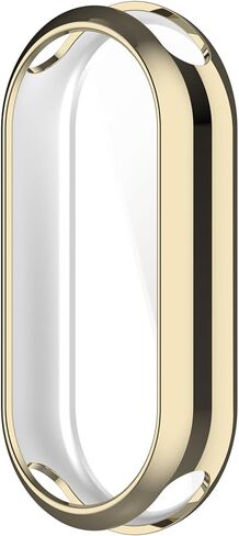 FitTurn 1 Pack Screen Protector Case Compatible with Xiaomi Band 10 9 Ceramic Edition/MI 8, Soft TPU Plated Bumper Full Protective Cover Cases Scratch-Proof for MI 10 9 Ceramic Edition/MI 8 (Gold) in Saudi Arabia