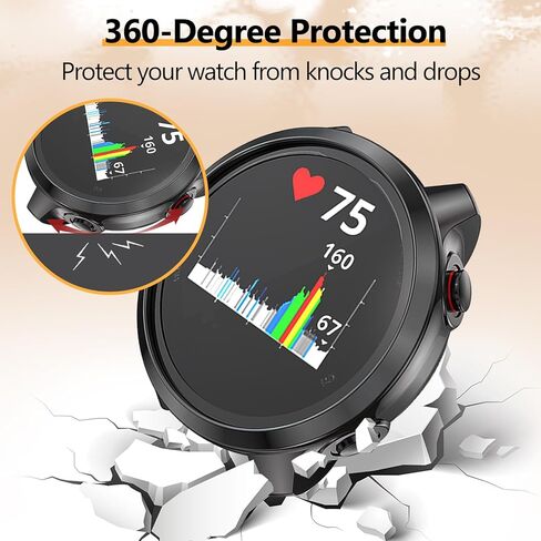 4 قطع من حافظة واقي شاشة الموسيقى Garmin Forerunner 245/245، ملحقات حماية ممتصة للصدمات من مادة TPU الناعمة المضادة للخدش in Kuwait