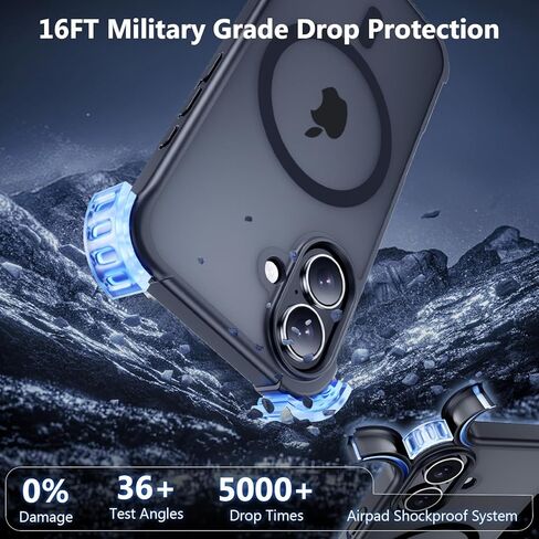 for iPhone 17 Case [Compatible with MagSafe] [2X Screen Protectors] [Military Grade Drop Tested] Heavy Duty Magnetic Phone Case for iPhone 17 6.3",Black in Saudi Arabia