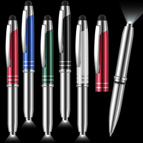 Chinco 5 قطع قلم للأجهزة التي تعمل باللمس، قلم سعوي متعدد الوظائف مع مصباح يدوي LED 3 في 1 أدوات حبر معدنية غير مرئية مع ضوء (متعدد الألوان) in Kuwait