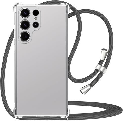 YESPURE مصمم لهاتف Galaxy S23، جراب شفاف مع حزام رقبة قابل للتعديل، شفاف ناعم ورفيع من مادة TPU المضادة للخدش ومضاد للأصفرار ومضاد للصدمات لهاتف Samsung Galaxy S23 - رمادي in Kuwait