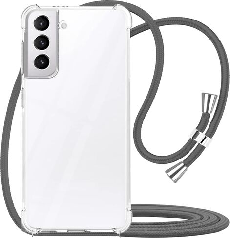 YESPURE مصمم لهاتف Galaxy S23، جراب شفاف مع حزام رقبة قابل للتعديل، شفاف ناعم ورفيع من مادة TPU المضادة للخدش ومضاد للأصفرار ومضاد للصدمات لهاتف Samsung Galaxy S23 - رمادي in Kuwait