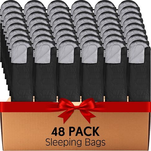 Macarrie 48 Pcs Winter Sleeping Bags Bulk for Adults Homeless 4 Season Warm Cold Weather Sleeping Bags with Compression Sack Lightweight Portable Waterproof for Donation Hiking Outdoor in Saudi Arabia