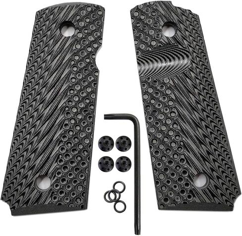 Cool Hand 1911 G10 Grips, Compact/Officer/Kimber Ultra Carry ii, Black Pistol Grips Screws Included, OPS Texture,1/4" Thin in Saudi Arabia