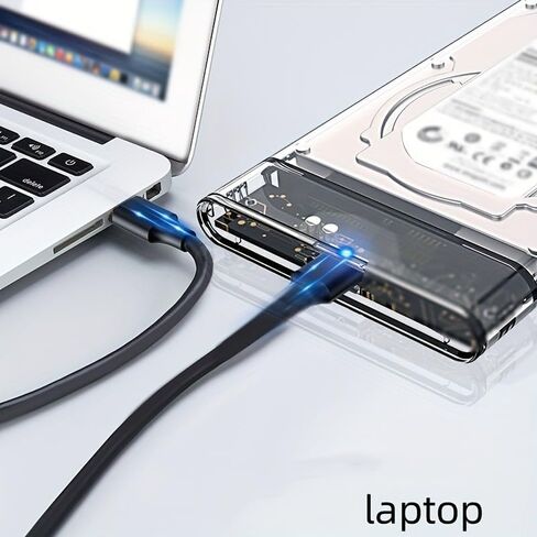 USB 3.0/Type-C 2.5-inch SATA SSD External Hard Drive Enclosure, 6Gbps Transfer Speed, Transparent Case, Tool-Free, Comes with Adapter in Saudi Arabia