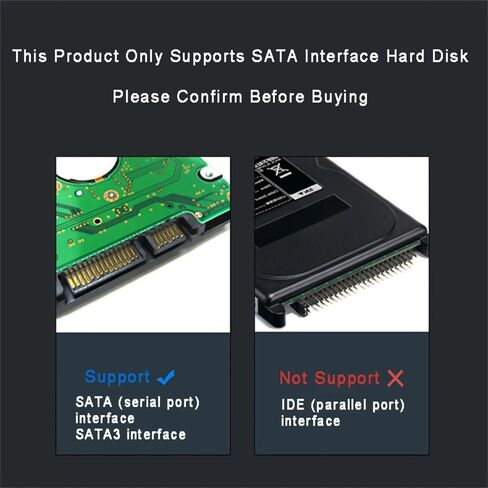 USB 3.0/Type-C 2.5-inch SATA SSD External Hard Drive Enclosure, 6Gbps Transfer Speed, Transparent Case, Tool-Free, Comes with Adapter in Saudi Arabia