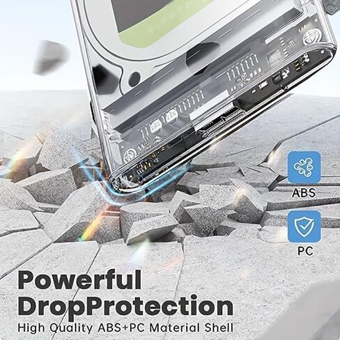 USB 3.0/Type-C 2.5-inch SATA SSD External Hard Drive Enclosure, 6Gbps Transfer Speed, Transparent Case, Tool-Free, Comes with Adapter in Saudi Arabia