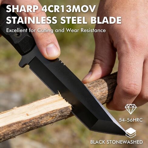 SK1 Fixed Blade Knife with Sheath,4Cr13MOV Steel Tanto Blade Nylon Fiberglass Handle Full Tang EDC Knives for Outdoor Working Camping Hiking Sruvival in Saudi Arabia