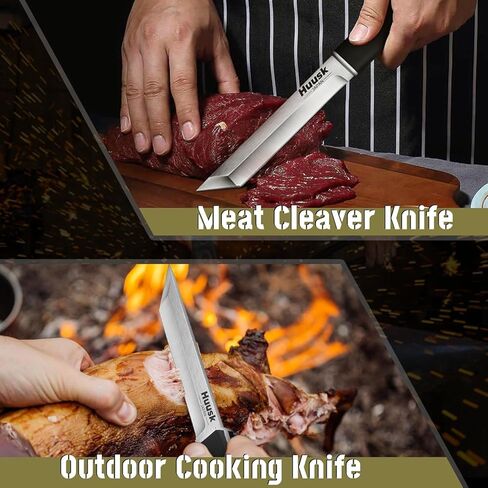 سكين شفرة ثابتة يابانية من huusk - سكين تانتو ساموراي مع غمد - سكاكين بقاء تانغ كاملة مع مقبض خشبي - سكاكين بوشكرافت للتخييم في الهواء الطلق، هدية للرجال والنساء in Kuwait