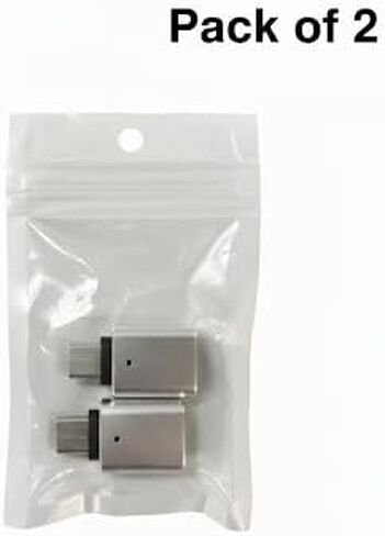 2-حزمة محول OTG من الألومنيوم الفضي من USB C إلى USB 3.0 مع ضوء LED لجهاز من النوع C in Kuwait