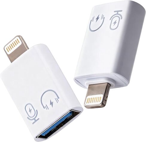 قطعتان من محول Lightning ذكر إلى USB أنثى كابل مزامنة بيانات OTG، محول Lightning إلى USB A لهاتف iPhone 14/13/11/12/Pro Max/Mini/XR/X/XS/8/7، يناسب قارئ بطاقات لوحة المفاتيح MIDI وماوس الكاميرا in Kuwait