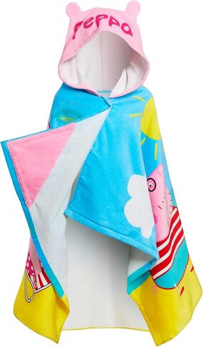 Peppa Pig Hooded Towel Girls 100% Cotton Poncho Peppa Family + Baby Evie Kids Beach Bath Towel Swimming Wrap in Saudi Arabia