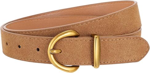 JASGOOD Women Leather Belt Fashion Ladies Waist Belt for Jeans Casual Faux Leather Belt with Gold Buckle in Saudi Arabia