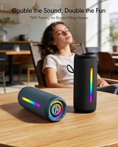 Portable Bluetooth Speaker, IPX7 Waterproof Wireless Speaker, 30W Loud Stereo Sound with Deep Bass, Bluetooth 5.4, EQ Mode for Home/Outdoor/Travel, Birthday Gifts for Adults Men Women Teen (Black) in Saudi Arabia
