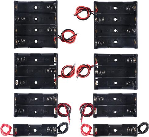 15PCS AA Battery Holder Bundle with Wire 2A Battery Holder Case 1.5V, 1 x 1.5V Series DIY Battery Storage Boxes, 1 Slot Black Plastic Batteries Case for AA Battery in Saudi Arabia