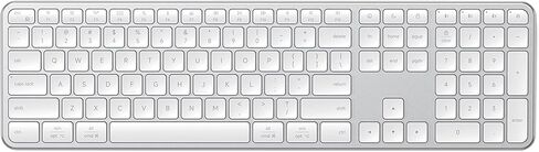 Satechi Slim EX3 Wireless Keyboard, Full-Size Keyboard w/Numpad, Multi-Device Bluetooth, 2.4GHz Connection for macOS, Windows, Android, Instant OS Key Remap,USB-C Rechargeable Battery, Silver in Saudi Arabia