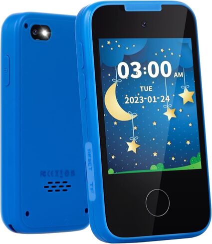 Kids Phone Gifts and Toys for 3-8 Year Olds Boys, Toy Phone with Dual Camera, MP3 Music Player, Games, Habit Tracker Touchscreen Toddler Phone Learning Toy Birthday Gifts for Girls Age 3 4 5 6 7 8 in Kuwait