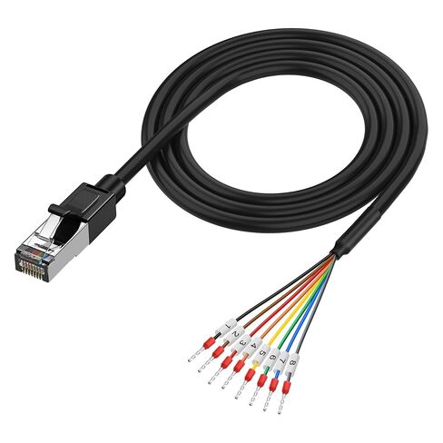 XMSJSIY RJ45 إلى 8 Pin RJ232/485 نهاية السلك العاري التسلسلي RJ45 ذكر إلى 8P8C كابل تمديد إيثرنت لتصحيح أخطاء الشبكة مع كتل طرفية محددة -1M/3.2FT in Saudi Arabia