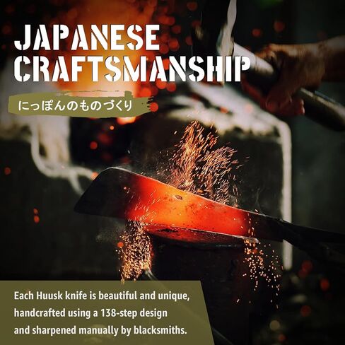 سكين شفرة ثابتة يابانية من huusk - سكين تانتو ساموراي مع غمد - سكاكين بقاء تانغ كاملة مع مقبض خشبي - سكاكين بوشكرافت للتخييم في الهواء الطلق، هدايا للرجال in Kuwait
