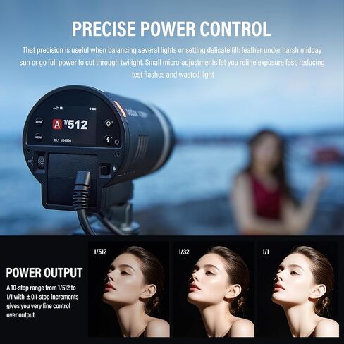 Godox AD300ProII 2026 Godox 300Ws Outdoor Flash | 2.4G Wireless TTL & HSS 1/8000s Strobe 16-Color Group Indicator Lights | 0.01s Recycle, 350 Flashes | 12W Bi-Color Modeling Lamp Portable Monolight in Saudi Arabia