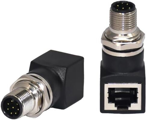 محول مقبس SZRMCC M12 إلى RJ45 M12 D Code 4 Pin ذكر إلى RJ45 أنثى حاجز محول شبكة إيثرنت صناعي مقاوم للماء (4pin Male-rj45 Female الزاوية اليمنى، D-Code 4Pin) in Saudi Arabia