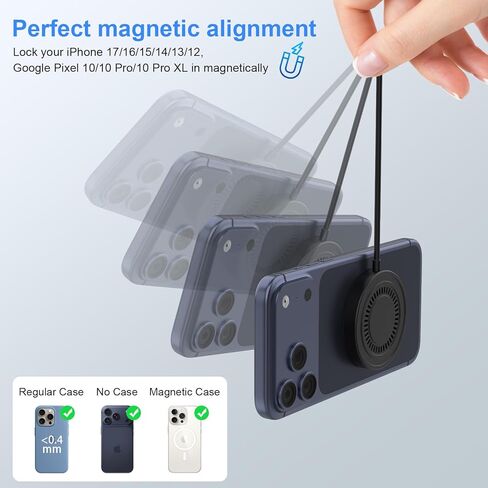 for iPhone Magsafe Charger 2 Pack Magnetic Charger for iPhone 17 Pro Max/17 Pro/16/15/14/13/12 Series& AirPods, Magnetic Wireless Fast Charging Pad with USB-C/A Ports, Mag-Safe Charger for iPhone 17 in Saudi Arabia