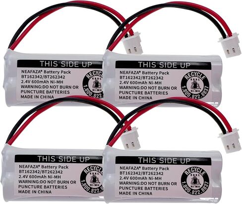 BT162342/BT262342 Cordless Phone Battery 2.4v 600Mah Ni-Mh BT183342/BT283342 BT166342/BT266342 CS6114 CS6419 CS6719 CL80111 EL52300 Telephone Battery Pack (4 Pack) in Saudi Arabia
