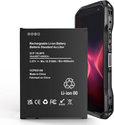 SCP-76LBPS Battery, [2026 New Upgrade] 4800mAh Ultra High Capacity Li-ion Replacement Battery for Kyocera DuraForce Pro 3 E7200 Phone in Saudi Arabia