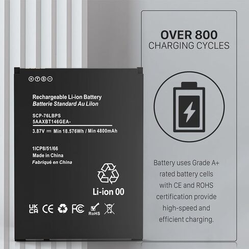 SCP-76LBPS Battery, [2026 New Upgrade] 4800mAh Ultra High Capacity Li-ion Replacement Battery for Kyocera DuraForce Pro 3 E7200 Phone in Saudi Arabia