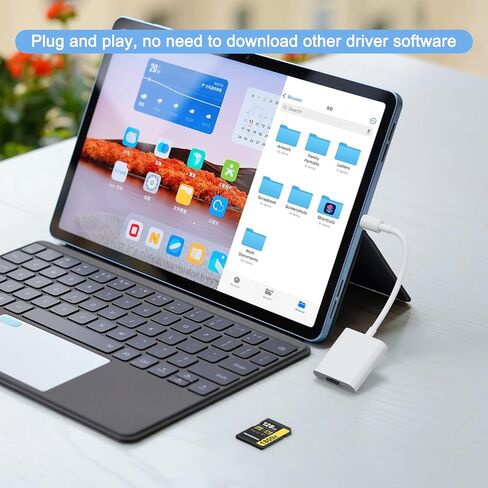 USB C SD Card Reader for iPhone 17 16 15/iPad/MacBook/Mac, Type C SD Reader Supports SD and MicroSD Memory Card Adapter, Trail Camera Viewer Plug and Play - 2 Slots in Saudi Arabia