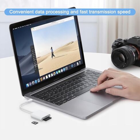 USB C SD Card Reader for iPhone 17 16 15/iPad/MacBook/Mac, Type C SD Reader Supports SD and MicroSD Memory Card Adapter, Trail Camera Viewer Plug and Play - 2 Slots in Saudi Arabia