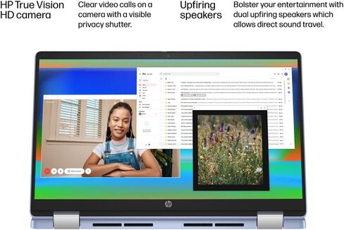 كمبيوتر محمول HP Chromebook X360 14b 2 في 1 (شاشة لمس FHD مقاس 14 بوصة، Intel N100، ذاكرة الوصول العشوائي 4 جيجابايت، تخزين 128 جيجابايت (64 جيجابايت eMMC + بطاقة SD 64 جيجابايت)) المنزل والطلاب، عمر بطارية طويل، Wi-Fi 6، كاميرا ويب، قلم ومحور IST، نظام ت in Kuwait