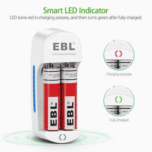 EBL 18650 شاحن بطارية شاحن ليثيوم عالمي لبطاريات 3.7 فولت قابلة للشحن ليثيوم أيون IMR 10440 14500 16340 18650 بطاريات RCR123A in Saudi Arabia