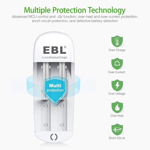 EBL 18650 شاحن بطارية شاحن ليثيوم عالمي لبطاريات 3.7 فولت قابلة للشحن ليثيوم أيون IMR 10440 14500 16340 18650 بطاريات RCR123A in Saudi Arabia