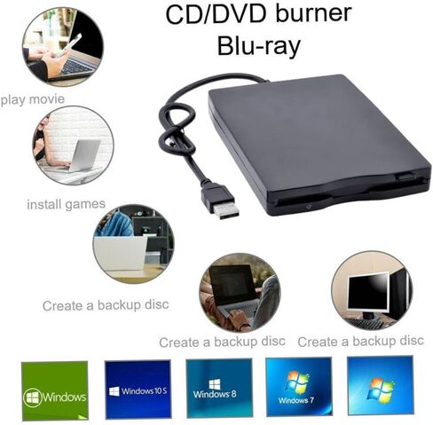 Portable USB External Floppy Disk Drive Lightweight USB Diskette Driver for Compatibility Compact Design with Stable Data Transfer and Error Correcting Technology in Saudi Arabia