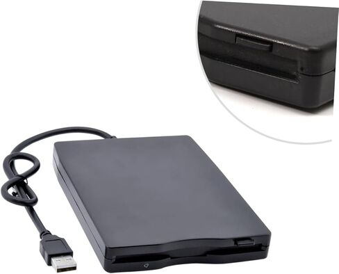 محرك الأقراص المرنة USB المحمول NUOBESTY، محرك الأقراص المرنة الخارجي لتصميم خفيف الوزن لسهولة نقل البيانات والحمل المريح المتوافق مع اللون الأسود in Saudi Arabia